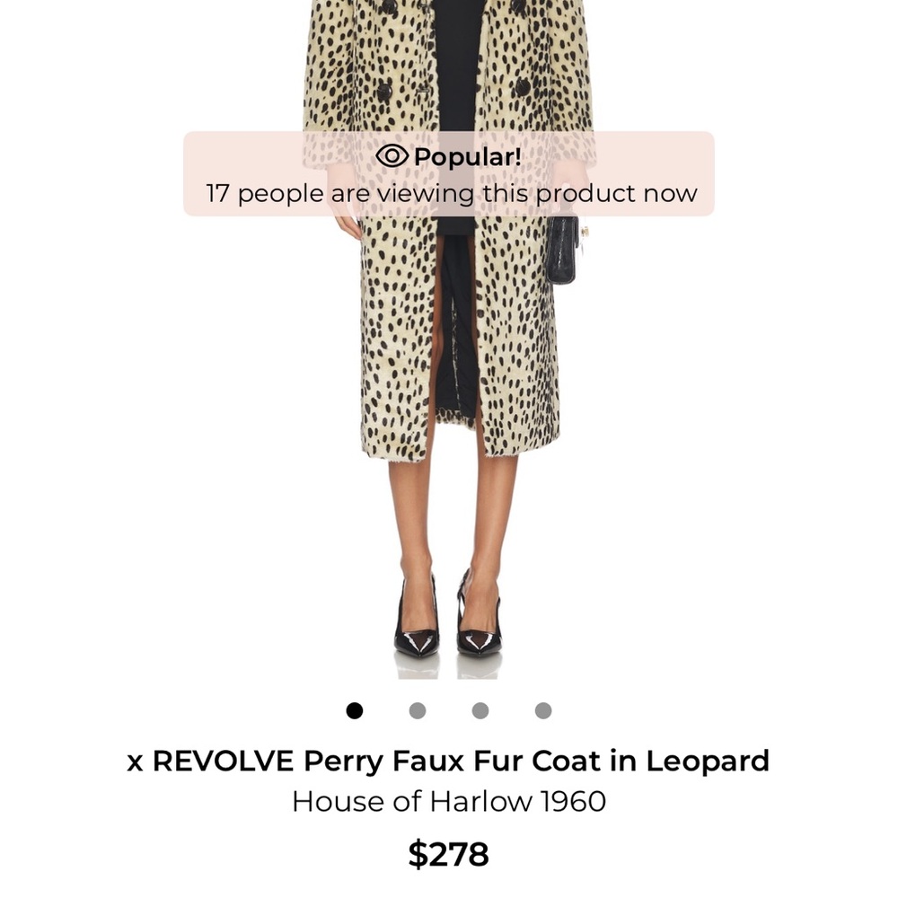 X-Revolve House Of Harlow 1960 Perry Faux Fur Leopard Coat XXS - Picture 13 of 15